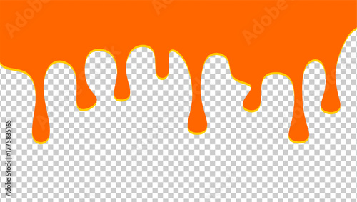 Dripping honey illustration. Honey dripping on transparent pattern background. Dripped honey illustration. Honey drips on transparent background. Symbol of dripping honey illustration.