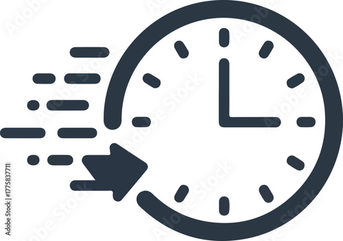 Fast Clock Icon Speed Motion Time Deadline Delivery Service