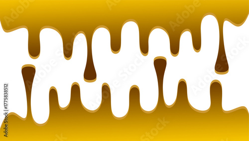 Dripping chocolate illustration. Chocolate drips illustration on white background. Wavy chocolate drip illustration. Dripping chocolate illustration on white background. 