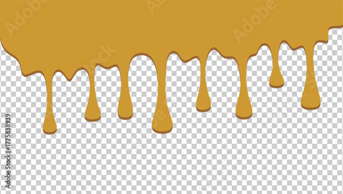 Dripping chocolate illustration. Chocolate drips illustration on transparent background. Wavy chocolate drip illustration. Dripping chocolate illustration on transparent background. 