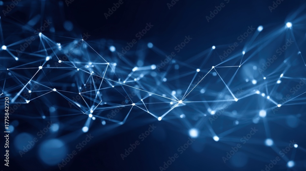 Fototapeta premium Abstract Network Connection Background, Modern Technology Innovation Visualization, Artificial Intelligence and Communication Concept