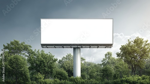 Wallpaper Mural Blank Billboard Mockup on Highway Surrounded by Green Trees, Ready for Advertising Campaign Torontodigital.ca