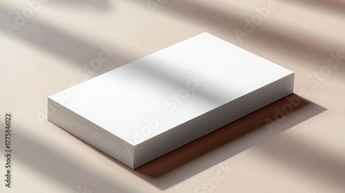 Minimal business card mockup showcasing stack of blank cards with soft shadows