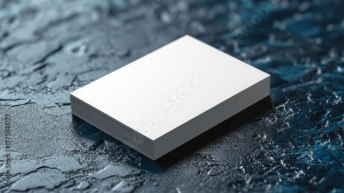 Minimal business card mockup on textured surface, showcasing clean design and modern style