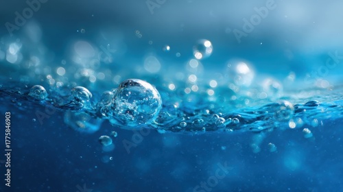 Wallpaper Mural Underwater Bubbles Rising in a Clear Blue Sea, Evoking Freshness and Purity for Product Mockups Torontodigital.ca