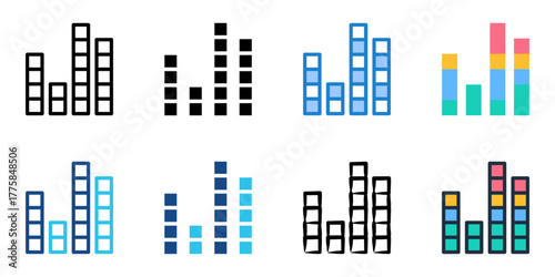 Equalizer icon set multiple style collection 
