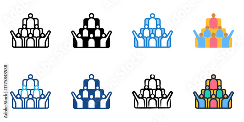 Audience icon set multiple style collection 
