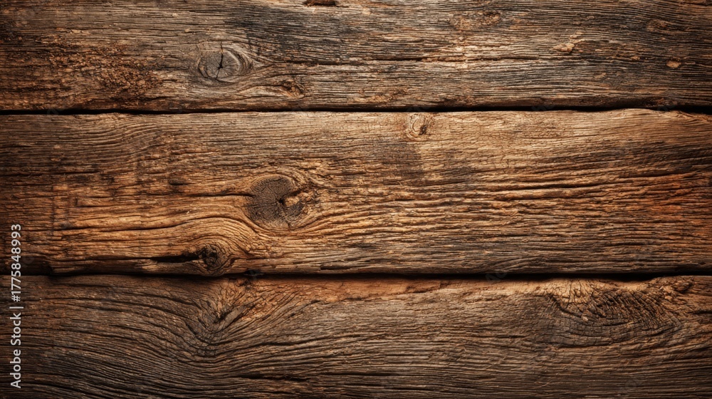 Naklejka premium Rustic Wooden Planks with Rich Grain Texture - Ideal for Backgrounds and Overlays
