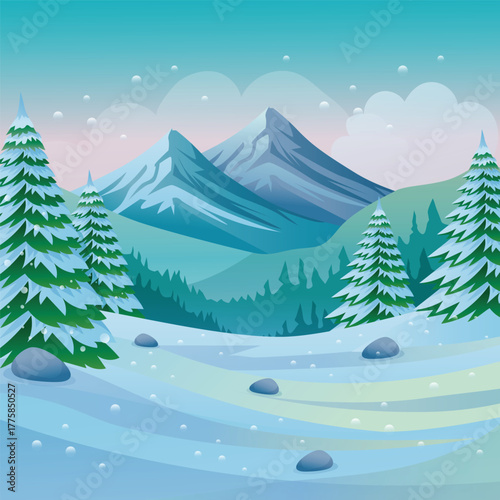 winter nature mountain scene landscape
