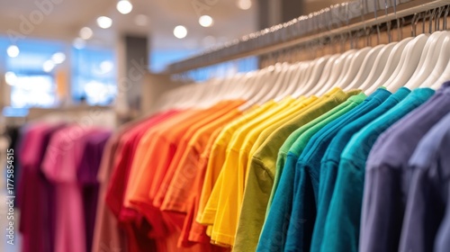 Wallpaper Mural Colorful Garments Hang in Retail Store: Vibrant Apparel Selection on Display for Shoppers Torontodigital.ca