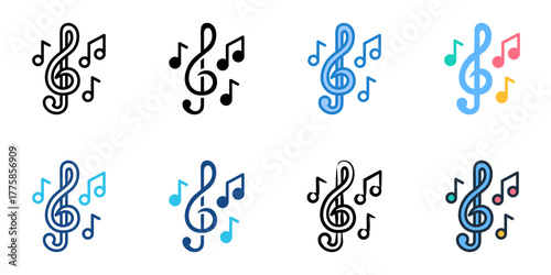 Melody icon set multiple style collection 
