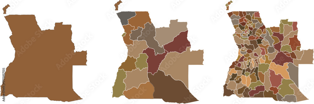 Obraz premium Angola Country Border Outline Shape Map