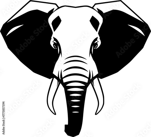 Elephant - Minimalist and Flat Logo - Vector illustration
