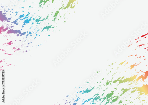 筆のかすれを表現したアーティスティックな虹色の背景デザイン
Artistic rainbow background design with brushstrokes