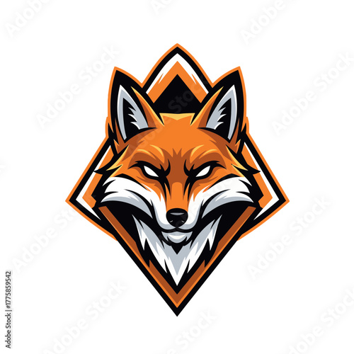 Captivating Fox Mascot Logo Design with Sharp Geometric Frame for Modern Branding