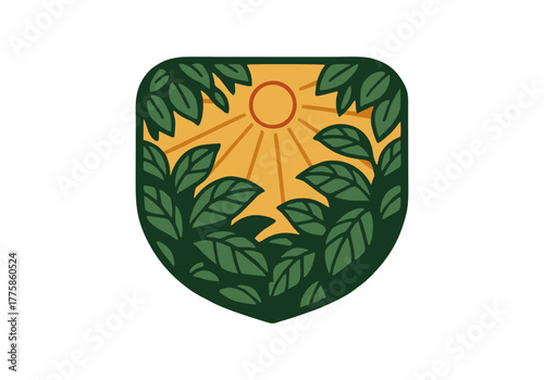 Rainforest Badge Illustration Vector Asset by AZ for UI/UX, Emblem, Patch, Logo, Print