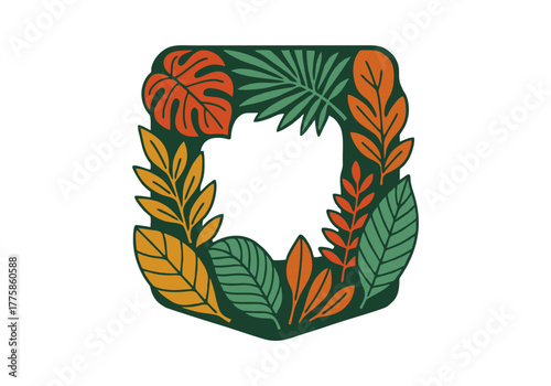Rainforest Badge Illustration Vector Asset by AZ for UI/UX, Emblem, Patch, Logo, Print