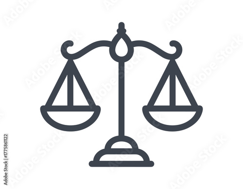 Scales of justice icon, representing law and balance