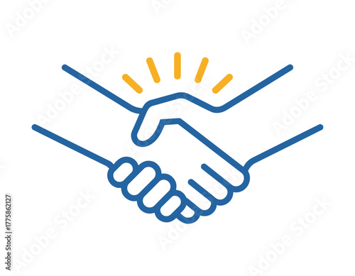 Two hands shaking in agreement, symbolizing partnership and trust