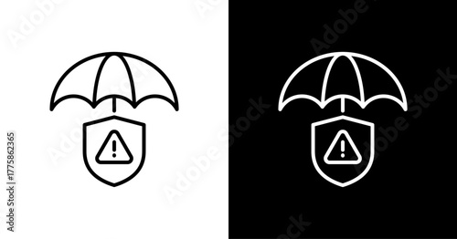 Risk Management  White Icon Set Design