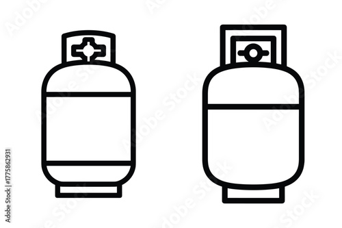 Two propane gas cylinders side by side