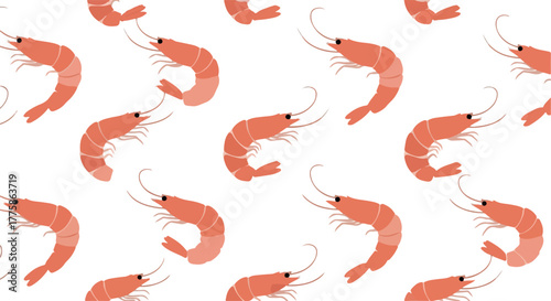 Pixel Art Shrimp Pattern Minimal Flat Icon White Background