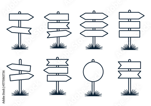 Collection of various signpost icons