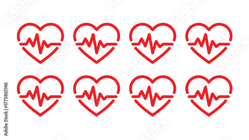 Heart Health Cardiology Medical Illustration Pattern for Healthcare Concepts and Design