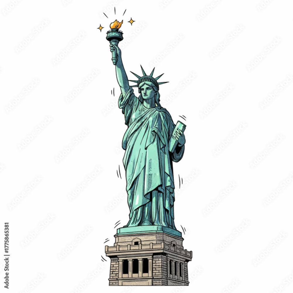 Fototapeta premium Statue of Liberty New York City Landmark Icon of Freedom and Democracy
