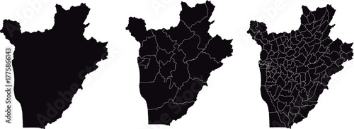 Burundi Country Border Outline Shape Map