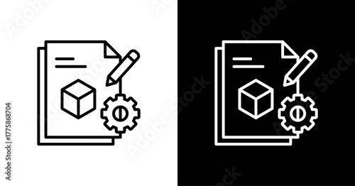 Industrial Design  White Icon Set Design
