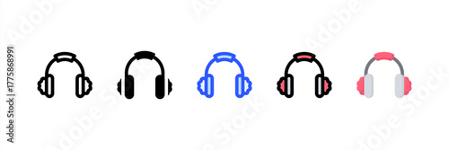 Earmuffs icon set multiple style collection. Vector illustration.