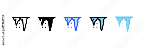 Icicles icon set multiple style collection. Vector illustration.