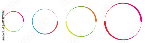 Gradient circular frame icon with modern colorful border design. vector illustration on transparent background.