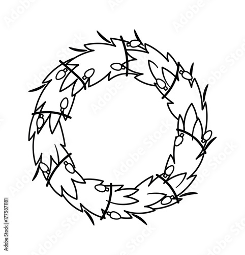 Merry Christmas chaplet doorway decoration