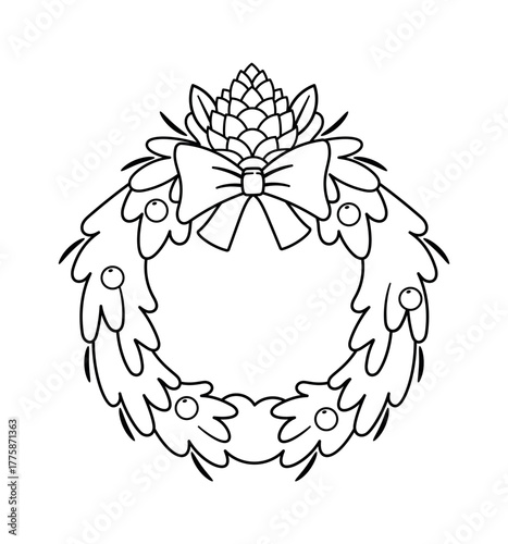 Christmas tree wreath doorway decoration