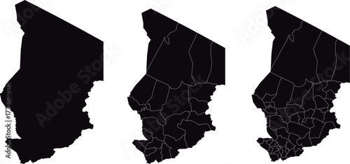 CHAD MAP with its administrative divisions and regions