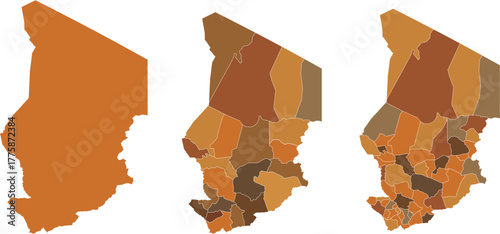 CHAD MAP with its administrative divisions and regions