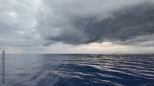 stormy clouds over the sea. Bodrum, Turkey. 