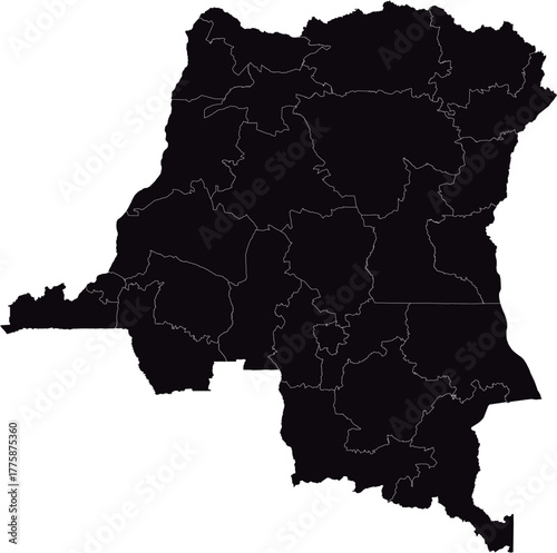 DEMOCRATIC REPUBLIC OF THE CONGO MAP with its administrative divisions and regions