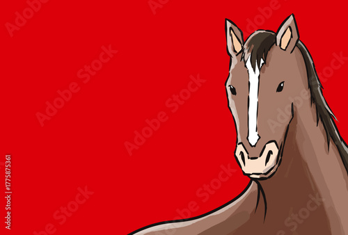 年賀状, 午年, 馬, 午, 謹賀新年, 和風, 和柄, 筆文字, 文字, 手書き, ハッピーニューイヤー