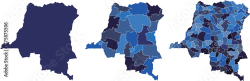 DEMOCRATIC REPUBLIC OF THE CONGO MAP with its administrative divisions and regions