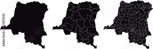 DEMOCRATIC REPUBLIC OF THE CONGO MAP with its administrative divisions and regions