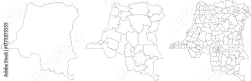 DEMOCRATIC REPUBLIC OF THE CONGO MAP with its administrative divisions and regions