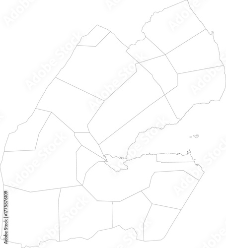 DJIBOUTI MAP with its administrative divisions and regions