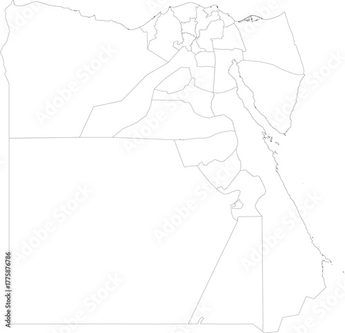 EGYPT MAP with its administrative divisions and regions
