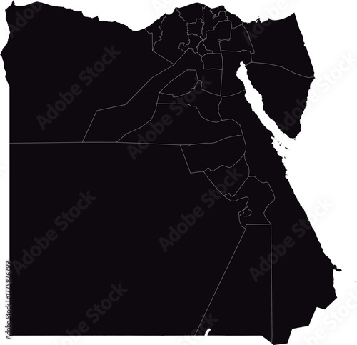 EGYPT MAP with its administrative divisions and regions