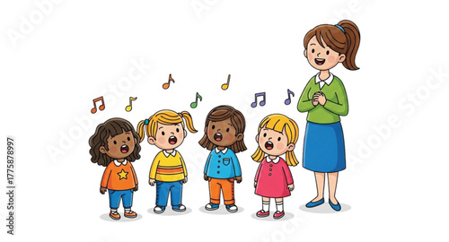 happy children singing 