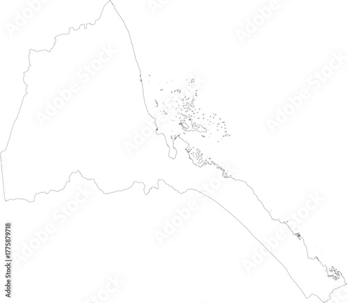 ERITREA MAP with its administrative divisions and regions