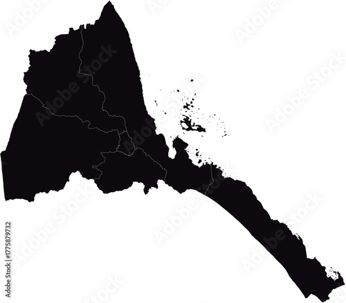 ERITREA MAP with its administrative divisions and regions